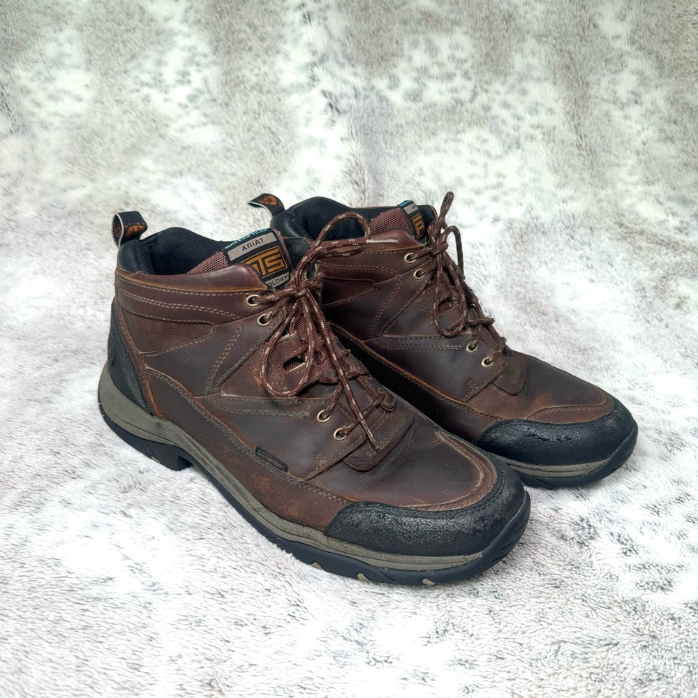 Ariat Terrain H20 Waterproof Boots Mens‎ Size 13 D Brown Leather Lace Up Riding